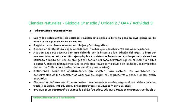 Ciencias Naturales 1 medio-Unidad 2-OA4-Actividad 3