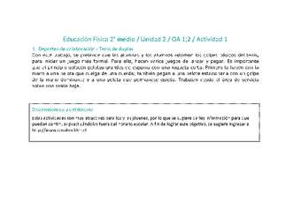 Educación Física 2 medio-Unidad 2-OA1;2-Actividad 1