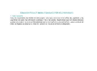 Educación Física 2 medio-Unidad 2-OA4;5-Actividad 1