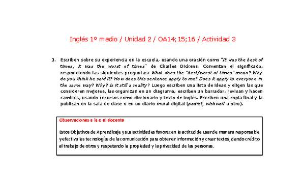 Inglés 1 medio-Unidad 2-OA14;15;16-Actividad 3