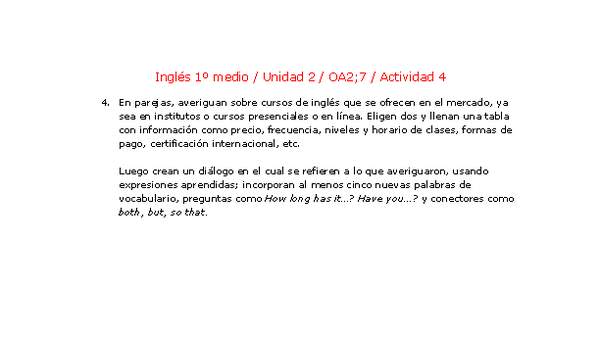 Inglés 1 medio-Unidad 2-OA2;7-Actividad 4