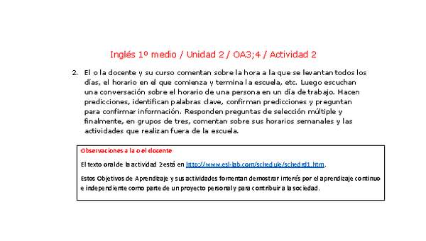 Inglés 1 medio-Unidad 2-OA3;4-Actividad 2