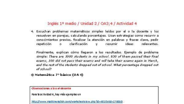 Inglés 1 medio-Unidad 2-OA3;4-Actividad 4