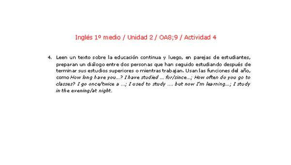 Inglés 1 medio-Unidad 2-OA8;9-Actividad 4