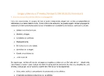 Lengua y Literatura 2 medio-Unidad 2-OA10;20;23-Actividad 5
