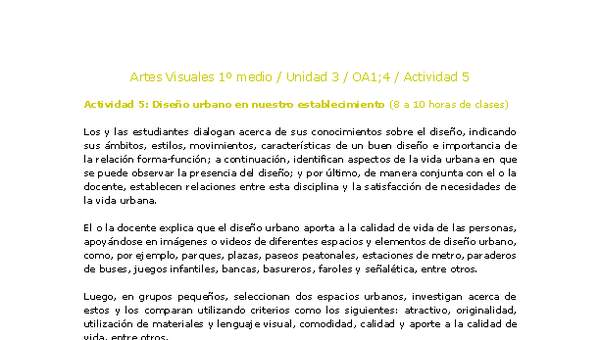 Artes Visuales 1 medio-Unidad 3-OA1;4-Actividad 5