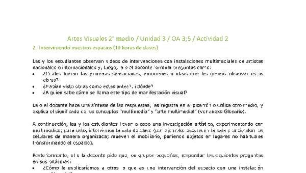 Artes Visuales 2 medio-Unidad 3-OA3;5-Actividad 2