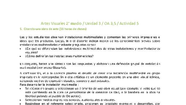 Artes Visuales 2 medio-Unidad 3-OA3;5-Actividad 5