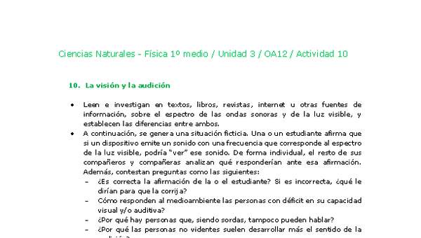 Ciencias Naturales 1 medio-Unidad 3-OA12-Actividad 10