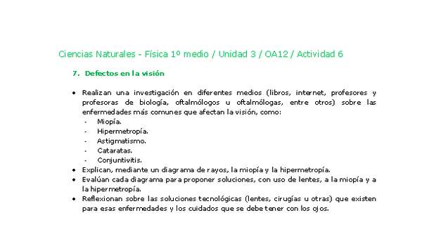 Ciencias Naturales 1 medio-Unidad 3-OA12-Actividad 6