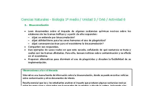 Ciencias Naturales 1 medio-Unidad 3-OA6-Actividad 6