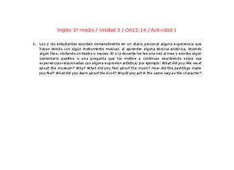 Inglés 1 medio-Unidad 3-OA13;14-Actividad 1