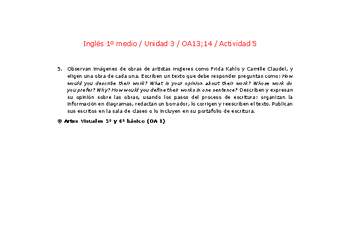 Inglés 1 medio-Unidad 3-OA13;14-Actividad 5