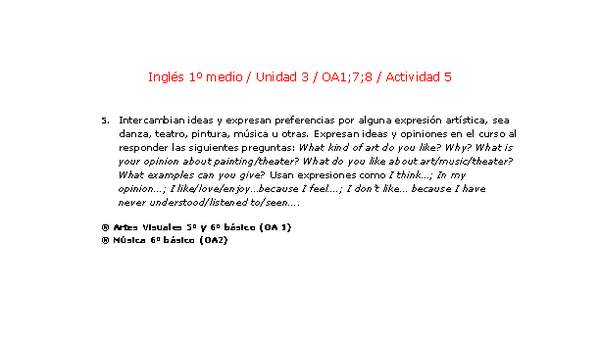 Inglés 1 medio-Unidad 3-OA1;7;8-Actividad 5