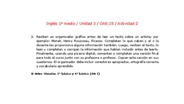 Inglés 1 medio-Unidad 3-OA9;15-Actividad 2