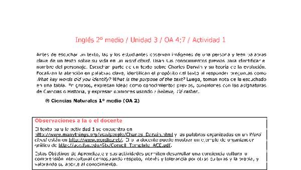 Inglés 2 medio-Unidad 3-OA4;7-Actividad 1