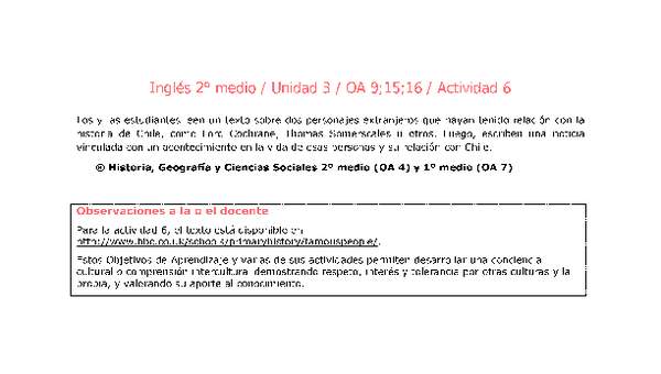 Inglés 2 medio-Unidad 3-OA9;15;16-Actividad 6
