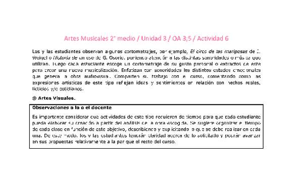 Artes Musicales 2 medio-Unidad 3-OA3;5-Actividad 6
