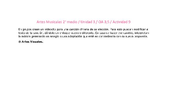 Artes Musicales 2 medio-Unidad 3-OA3;5-Actividad 9