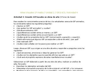 Artes Visuales 1 medio-Unidad 4-OA3;4;5-Actividad 4