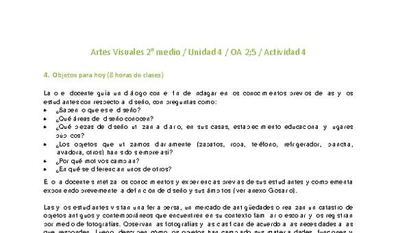 Artes Visuales 2 medio-Unidad 4-OA2;5-Actividad 4