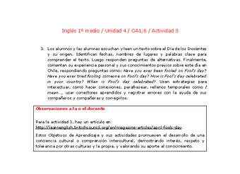 Inglés 1 medio-Unidad 4-OA1;6-Actividad 3