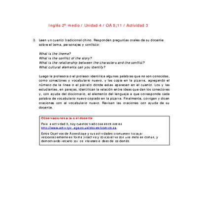Inglés 2 medio-Unidad 4-OA5;11-Actividad 3