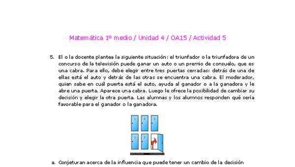 Matemática 1 medio-Unidad 4-OA15-Actividad 5
