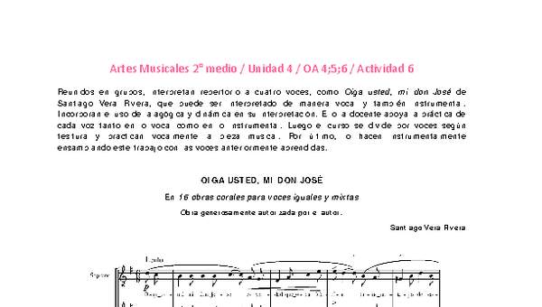 Artes Musicales 2 medio-Unidad 4-OA4;5;6-Actividad 6