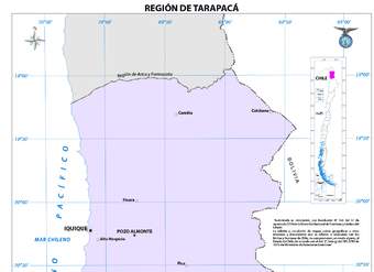 Mapa región de Tarapacá  (color)