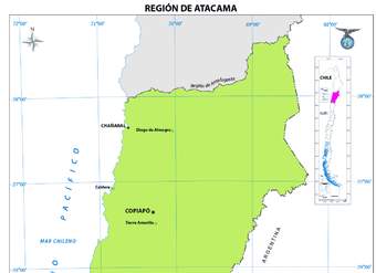 Mapa región de Atacama  (color)
