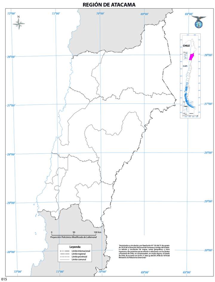 Mapa región de Atacama (mudo)