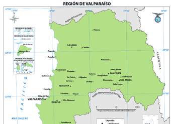 Mapa región de Valparaíso (color)