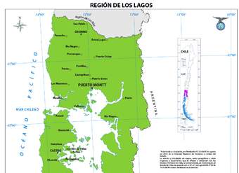 Mapa región de los Lagos (color)
