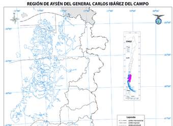 Mapa región de Aysén del General Carlos Ibáñez del Campo (mudo)
