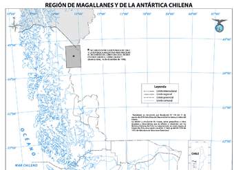 Mapa región de Magallanes y de la Antártica Chilena (mudo)