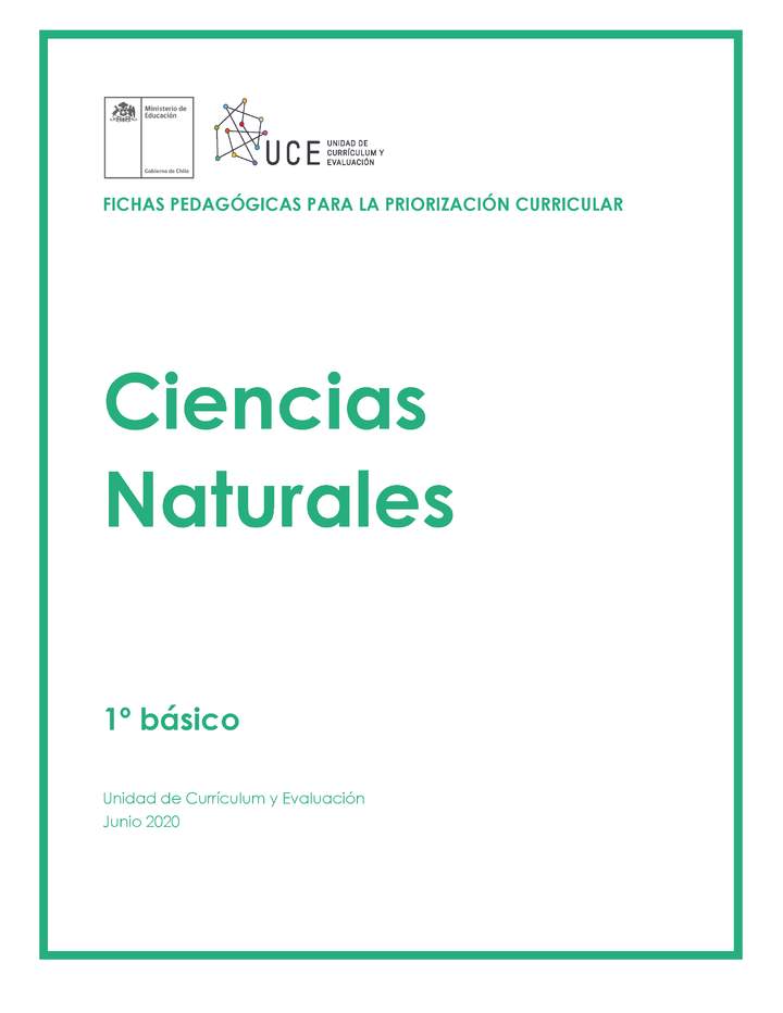 Ficha Pedagógica: Ciencias Naturales 1 ° básico