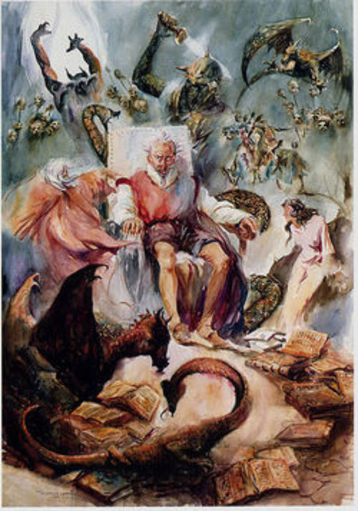 Ilustración: don Quijote y su locura