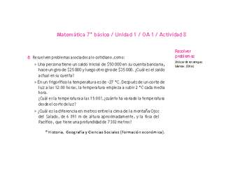 Matemática 7° básico -Unidad 1-OA 1-Actividad 8