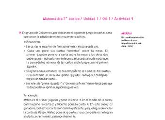 Matemática 7° básico -Unidad 1-OA 1-Actividad 9
