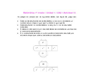 Matemática 1 medio-Unidad 1-OA2-Actividad 10