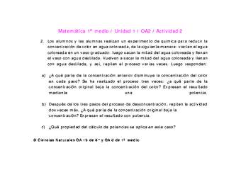 Matemática 1 medio-Unidad 1-OA2-Actividad 2