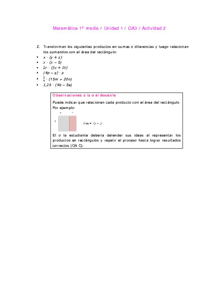 Matemática 1 medio-Unidad 1-OA3-Actividad 2