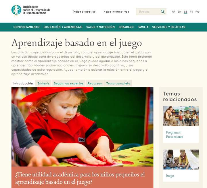 APRENDIZAJE BASADO EN EL JUEGO - ENCICLOPEDIA INFANTES