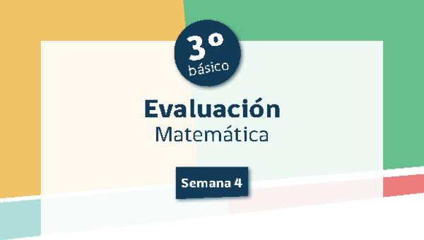 Evaluación Matemática 3° básico Unidad 1 Semana 4