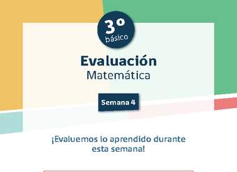 Evaluación Matemática 3° básico Unidad 1 Semana 4