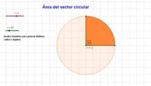 Área de un sector circular
