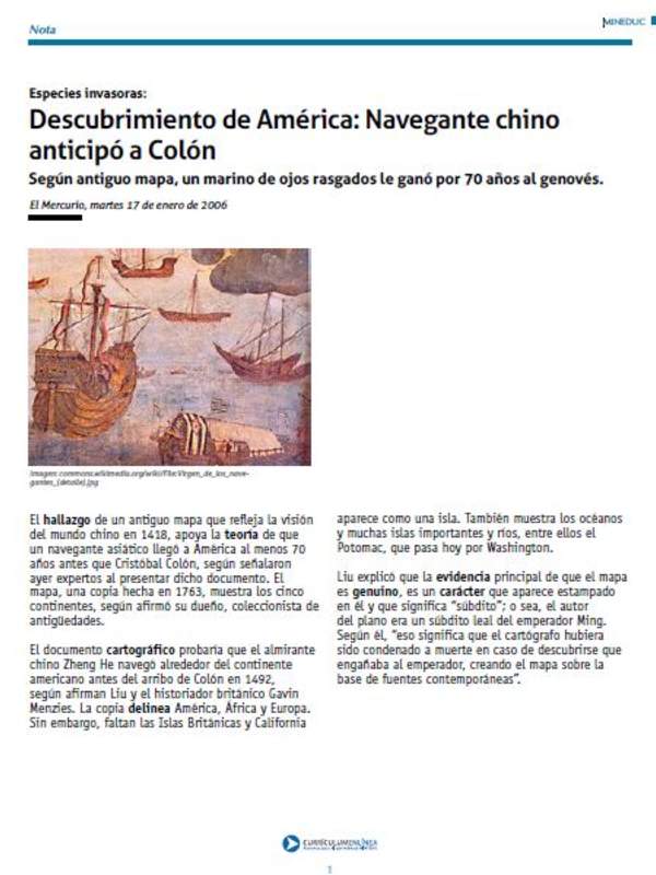 Descubrimiento de América: Navegante chino anticipó a Colón