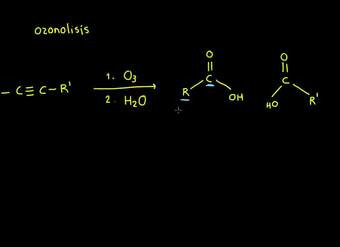 Halogenación y ozonólisis de alquinos
