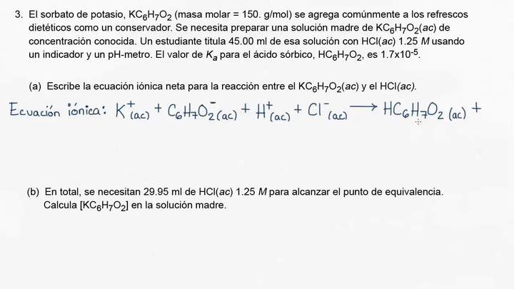 2015 Respuesta libre AP Química 3 a | Química | Khan Academy en Español